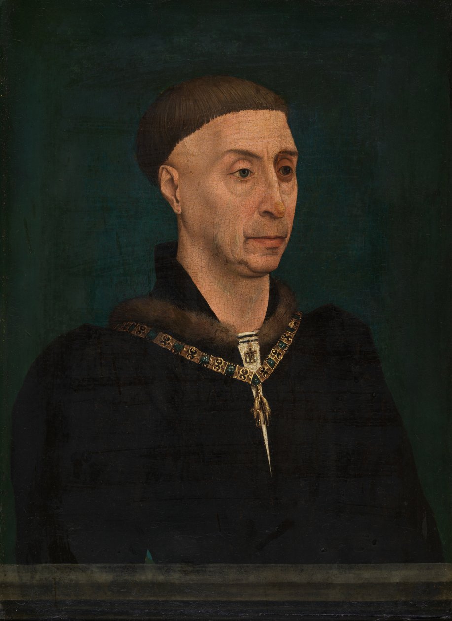 Burgundin herttuan Filip Hyvän (1396-1467) muotokuva (öljy puulle) tekijältä Rogier van der Weyden