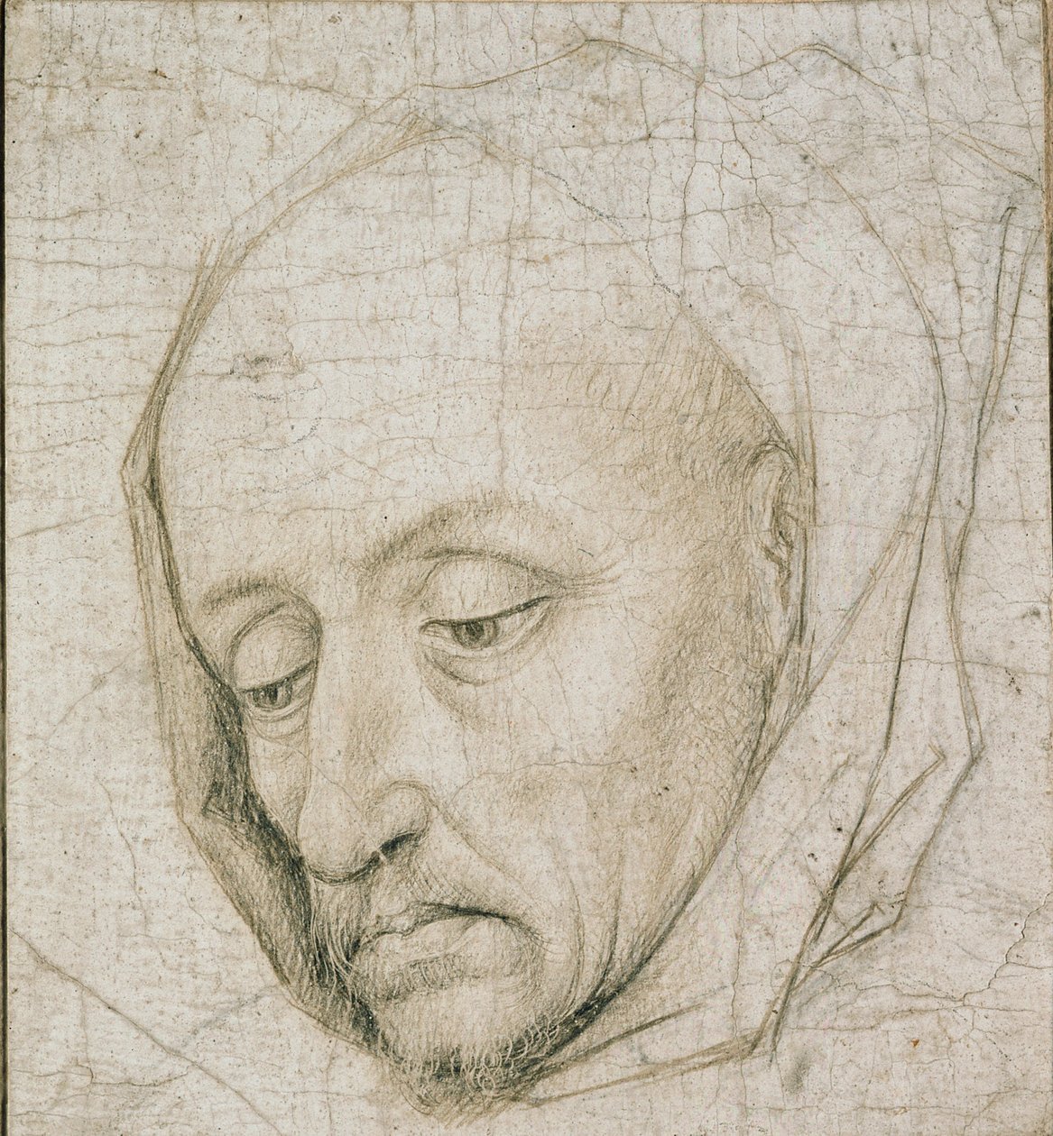 Tutkimus vanhan miehen päästä, 1400-luku tekijältä Rogier van der Weyden
