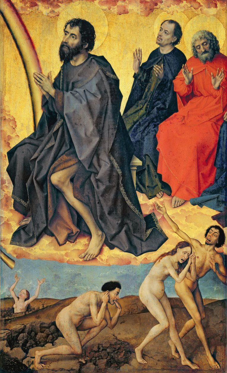 Tuomitut matkalla helvettiin ja pyhien taivaalliseen valtakuntaan, viimeisestä tuomiosta, n. 1445-1450 tekijältä Rogier van der Weyden