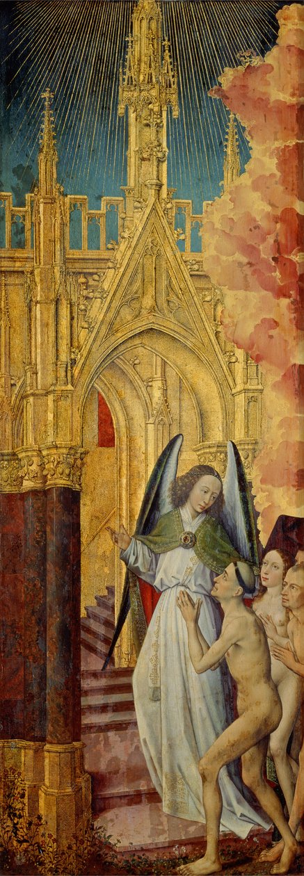 Hyvän johdattaminen taivaaseen, yksityiskohta teoksesta Viimeinen tuomio, n. 1451 (ks. 20546-50 ja 21041). tekijältä Rogier van der Weyden