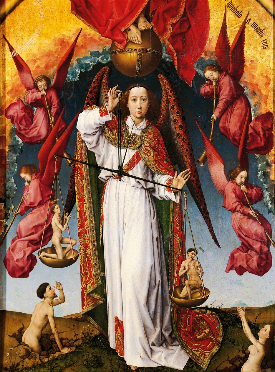 Viimeinen tuomio -alttaritaulu Rogier van der Weyden (1399-1464), öljy kankaalle, 215x560 cm, yksityiskohta tekijältä Rogier van der Weyden
