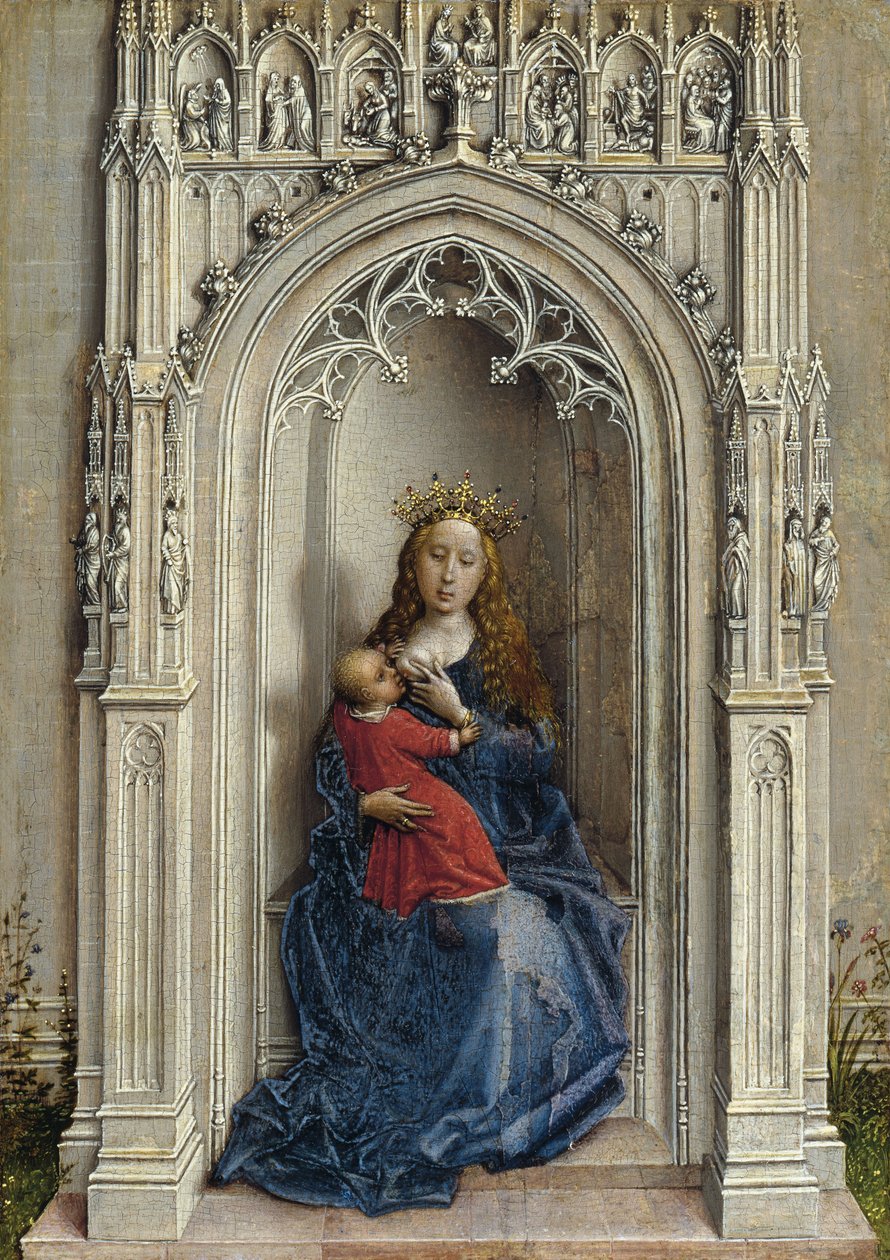 Neitsyt ja lapsi valtaistuimelle, n. 1433 tekijältä Rogier van der Weyden