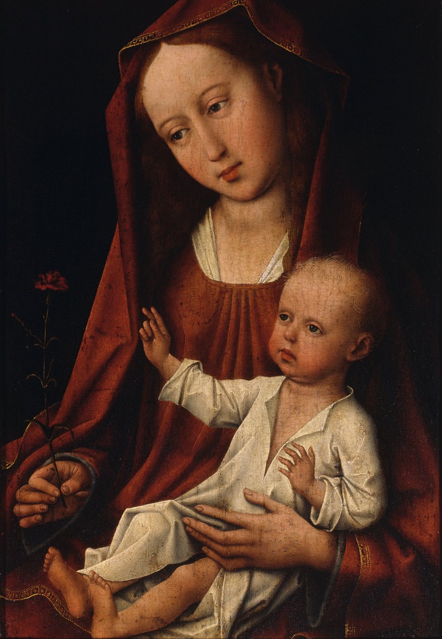 Neitsyt neilikan kanssa (öljy paneelille) tekijältä Rogier van der Weyden