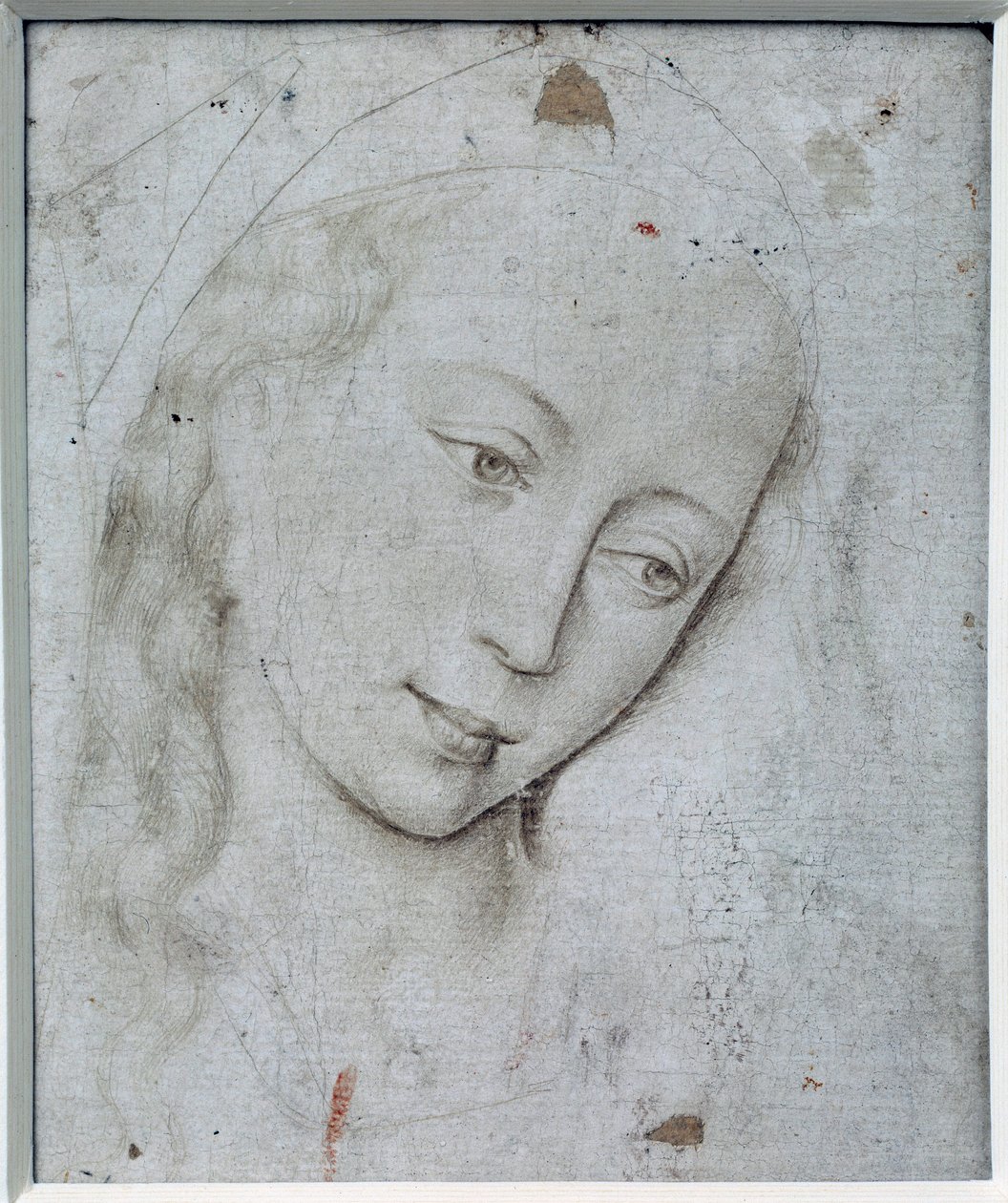 Neitsyt pää. Piirustus Rogier (Roger) Van Der Weyden (1400-1464) Ec. Flam. tekijältä Rogier van der Weyden