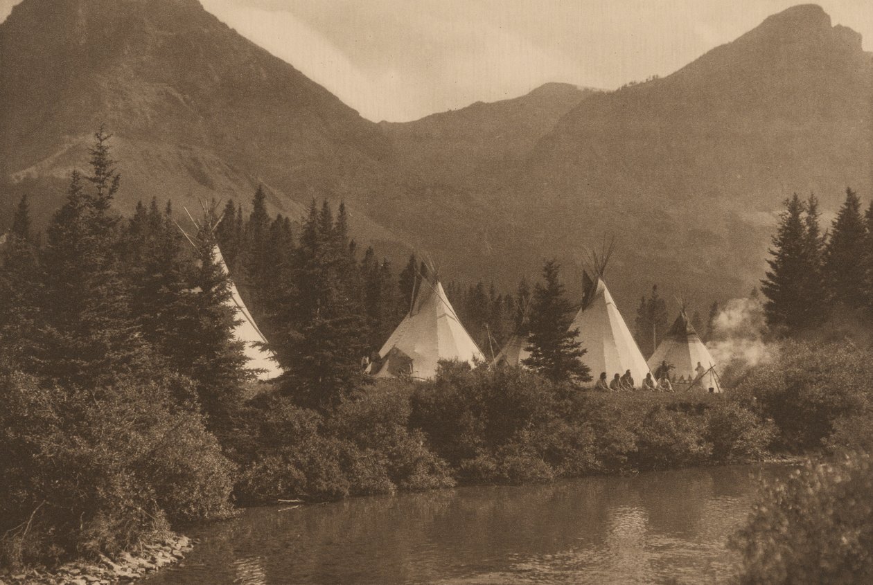 Ylös Cutbankia pitkin, Piegan, Montana,1915 (kuva) (kuva) tekijältä Roland W. Reed