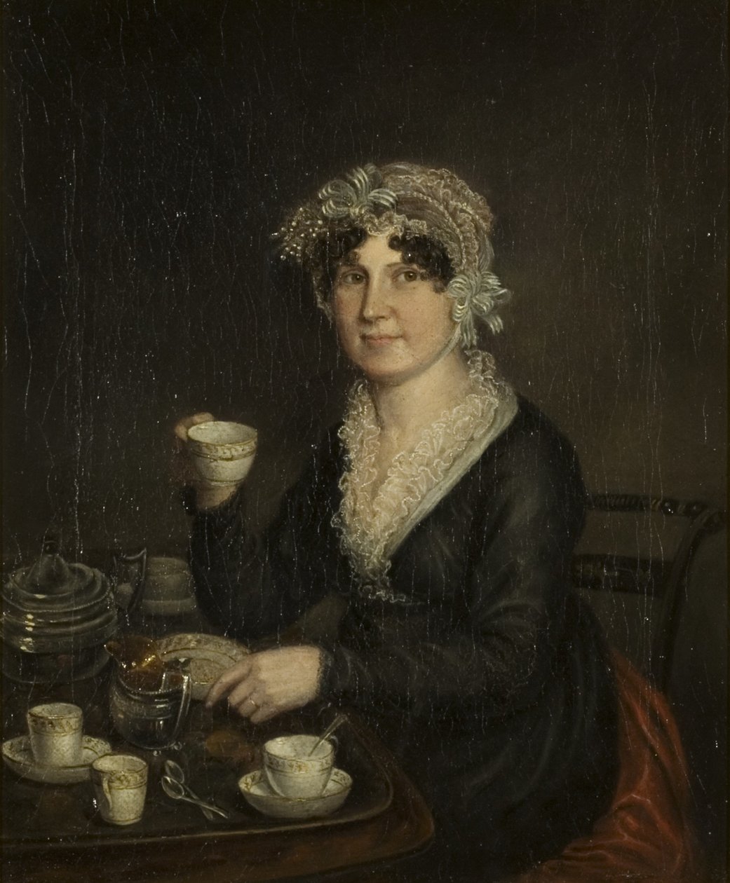 Rouva Ellen Sharplesin muotokuva, n. 1814 (öljy kankaalle) tekijältä Rolinda Sharples