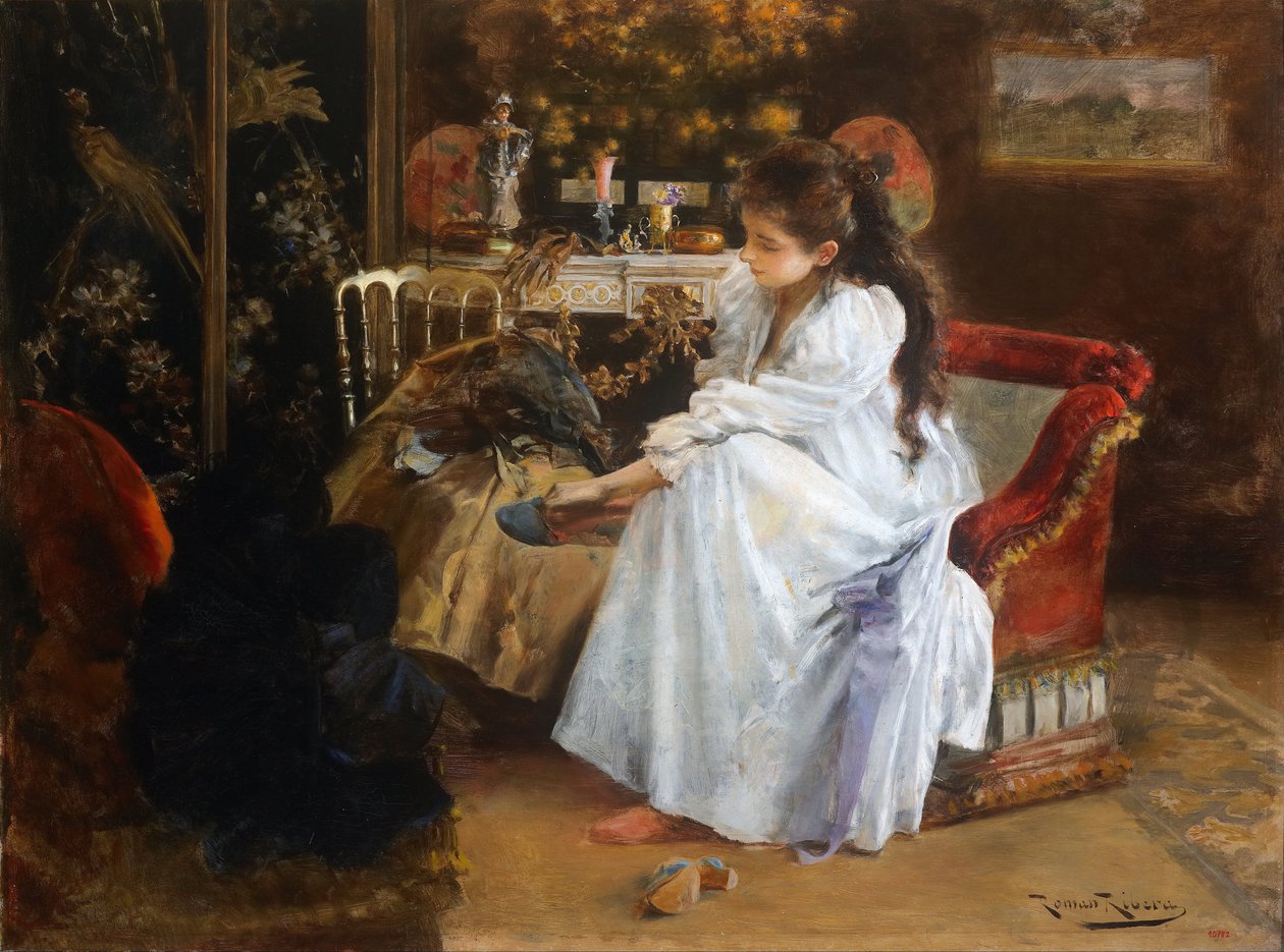 De soiree - Roma Riberan (1876-1931) maalaus - noin 1894 - Öljy kankaalle - 59x79 - Museu Nacional d