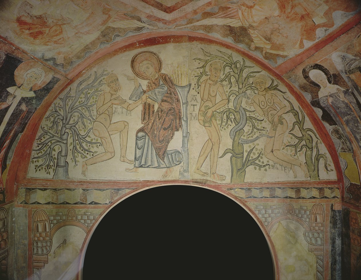 Aadam ja Eeva, uudelleen rakennetusta roomalaisesta kappelista tekijältä Roman