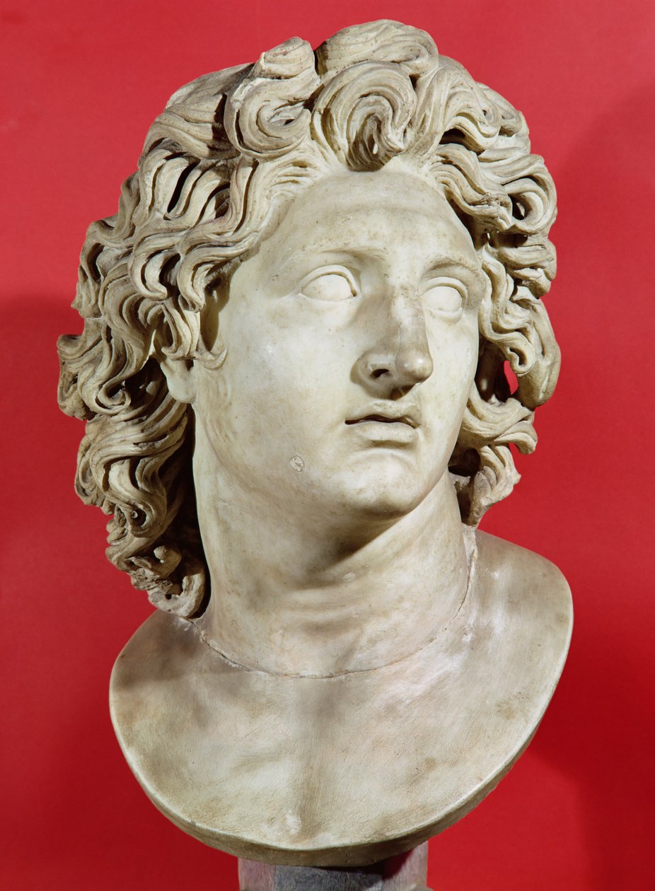 Aleksanteri Suuri (356-323 eKr.) Makedonian kuningas, roomalainen kopio kreikkalaisesta alkuperäisestä (marmorista) tekijältä Roman