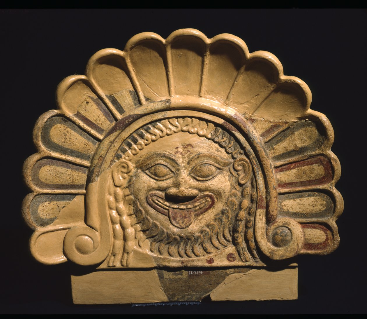 Antefix Mater Matuta -temppelistä Satricumissa, Latiumissa, Italiassa (terrakotta) tekijältä Roman