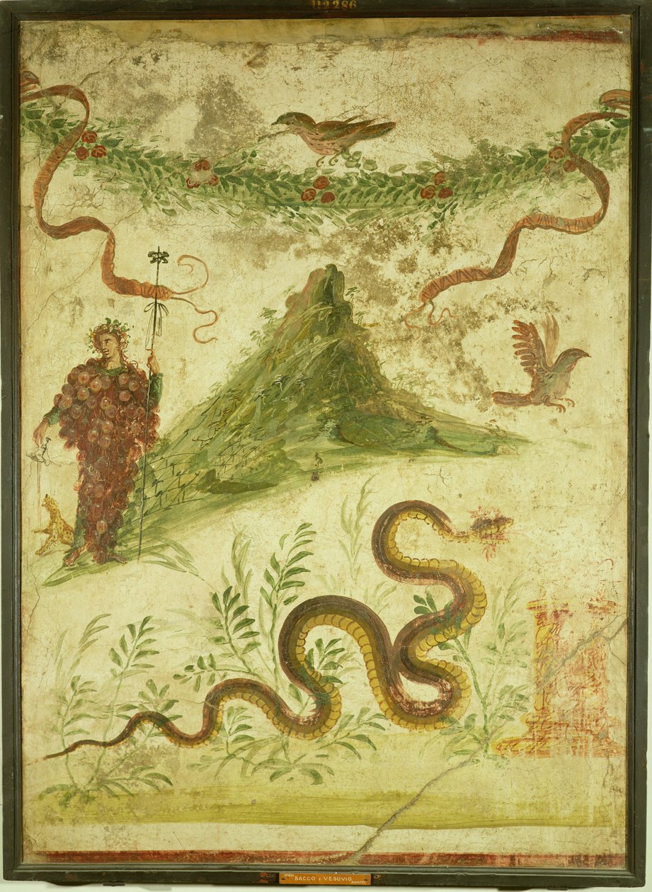 Bacchus ja Vesuvius, 1. vuosisadalla jKr, roomalainen (seinämaalaus) tekijältä Roman