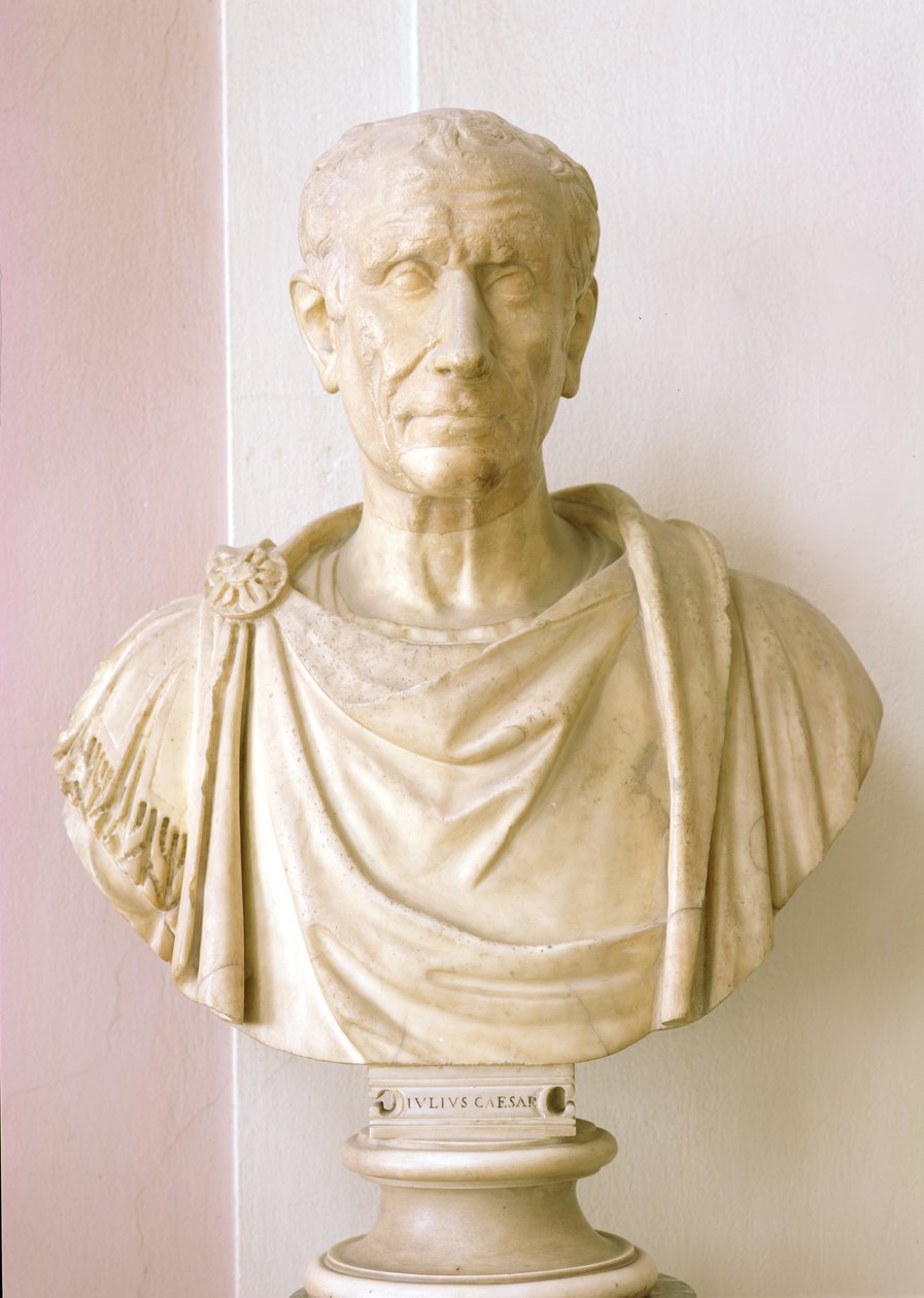 Julius Caesarin (100-44 eKr.) rintakuva (marmori) tekijältä Roman