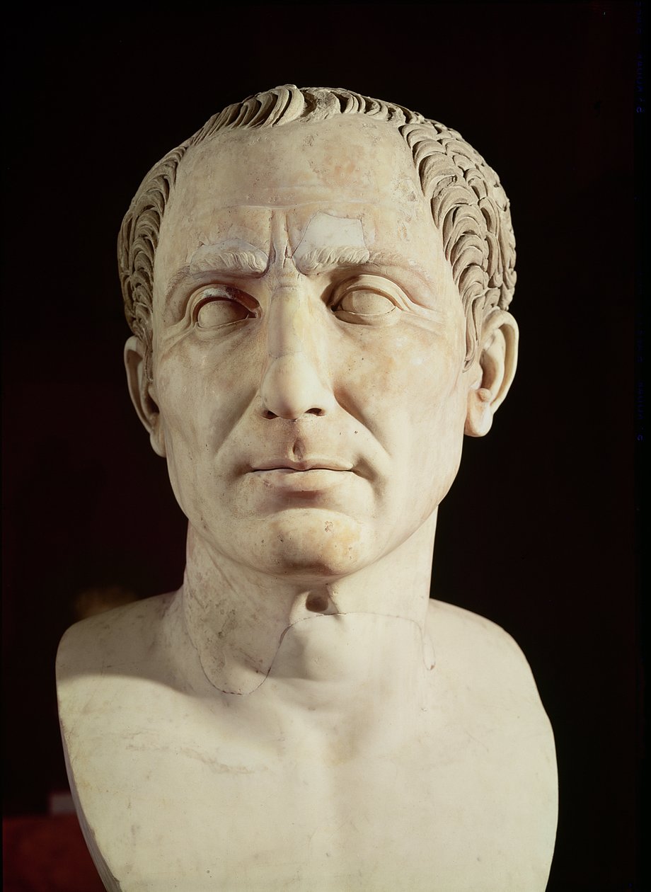 Julius Caesarin (100-44 eKr.) rintakuva (marmori) tekijältä Roman