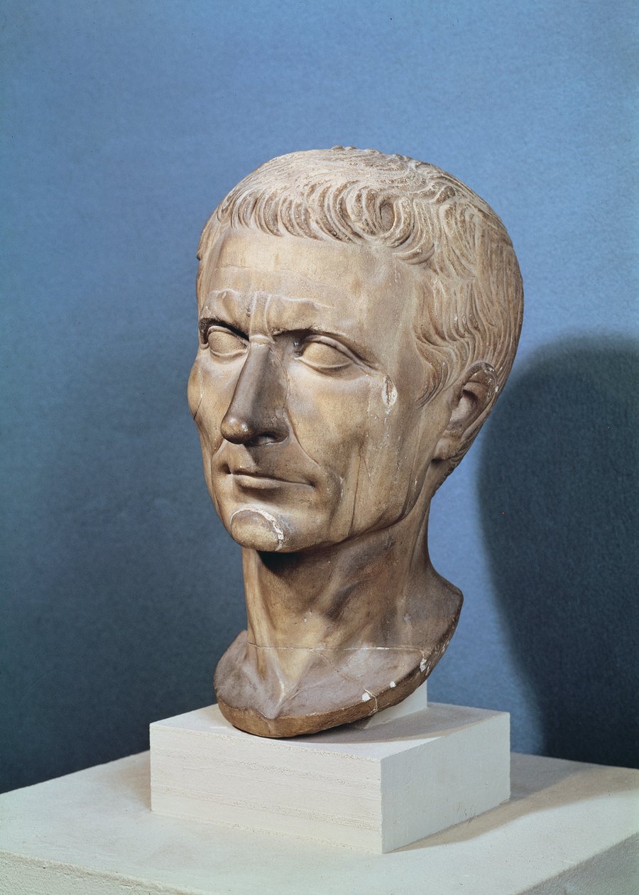 Julius Caesarin (100-44 eKr.) rintakuva (marmori) tekijältä Roman