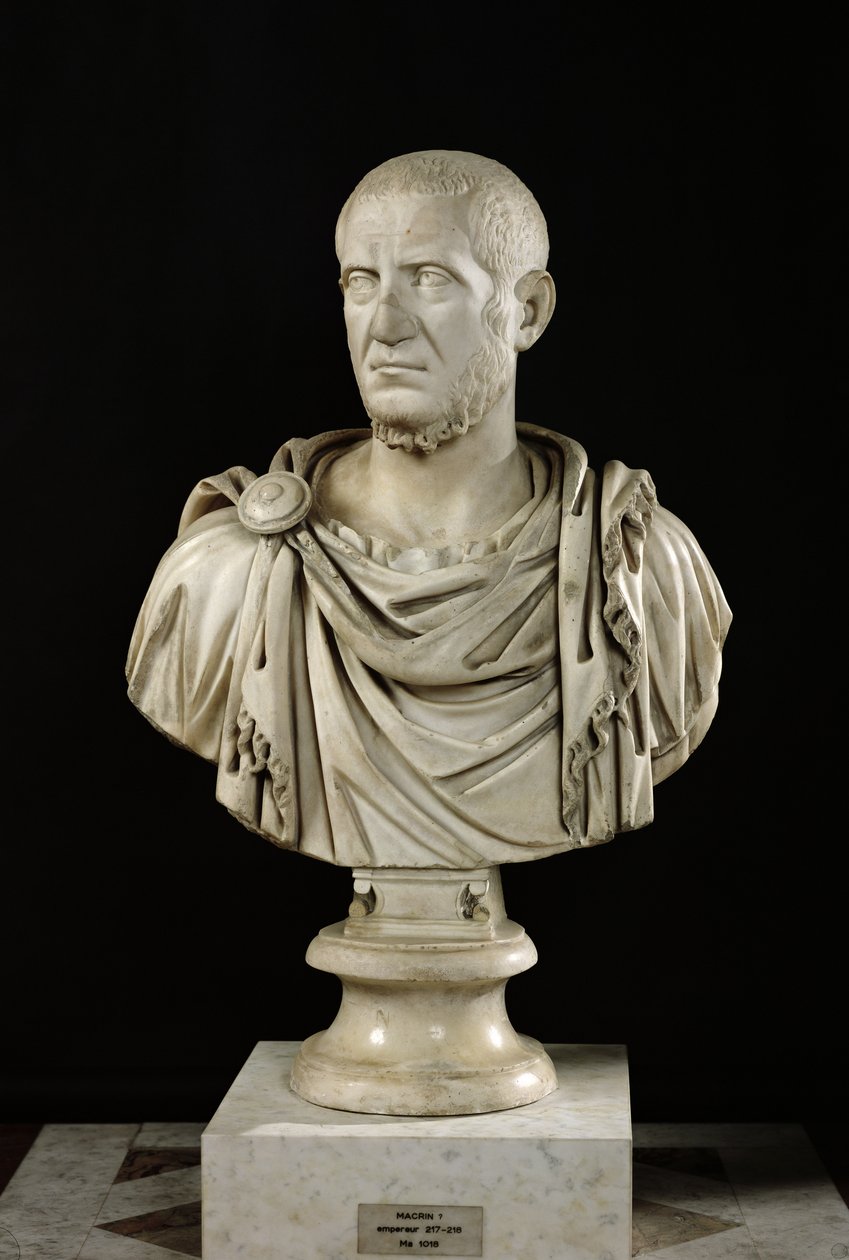 Marcus Claudius Tacituksen (n. 200-276) tai Marcus Opelius Macrinuksen (164-218) rintakuva (marmori) tekijältä Roman