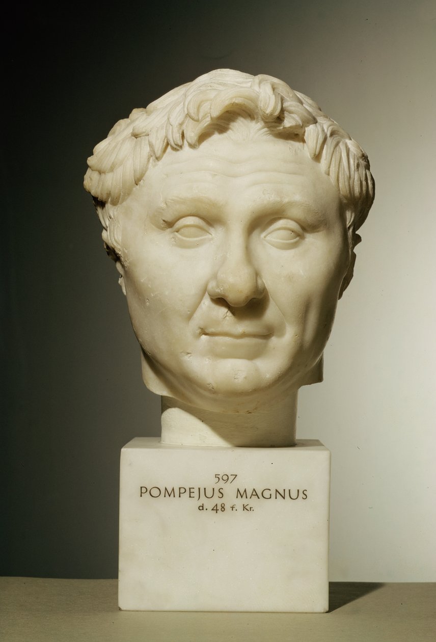 Pompeuksen rintakuva (106-48 eKr.) noin 60 eKr. (marmori) tekijältä Roman