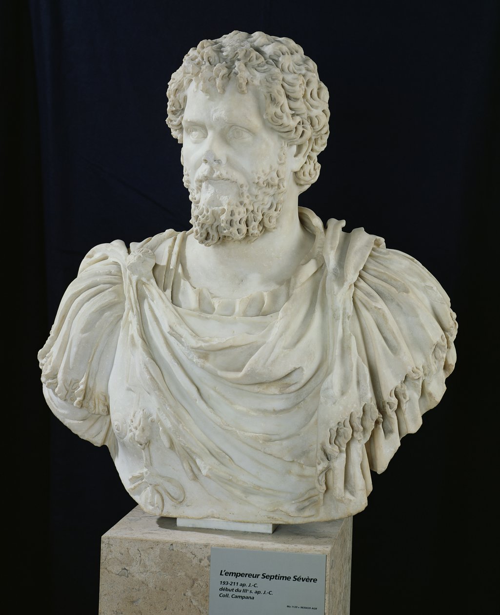 Septimius Severuksen (145-211) rintakuva (marmori) tekijältä Roman