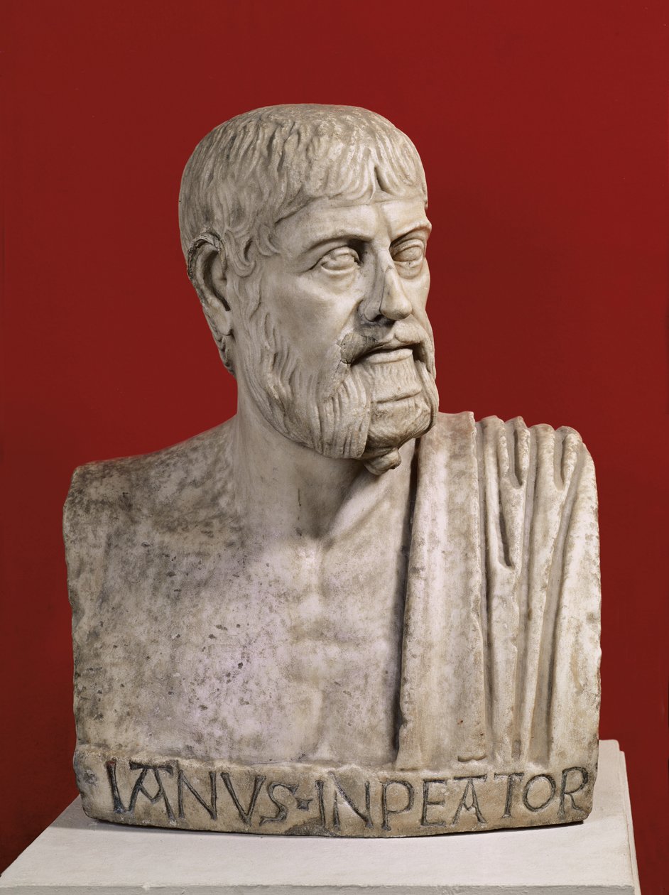 Rintakuvan oletetaan olevan Flavius Claudius Julianus (331-363), joka tunnetaan nimellä Julianus luopio (marmori) tekijältä Roman