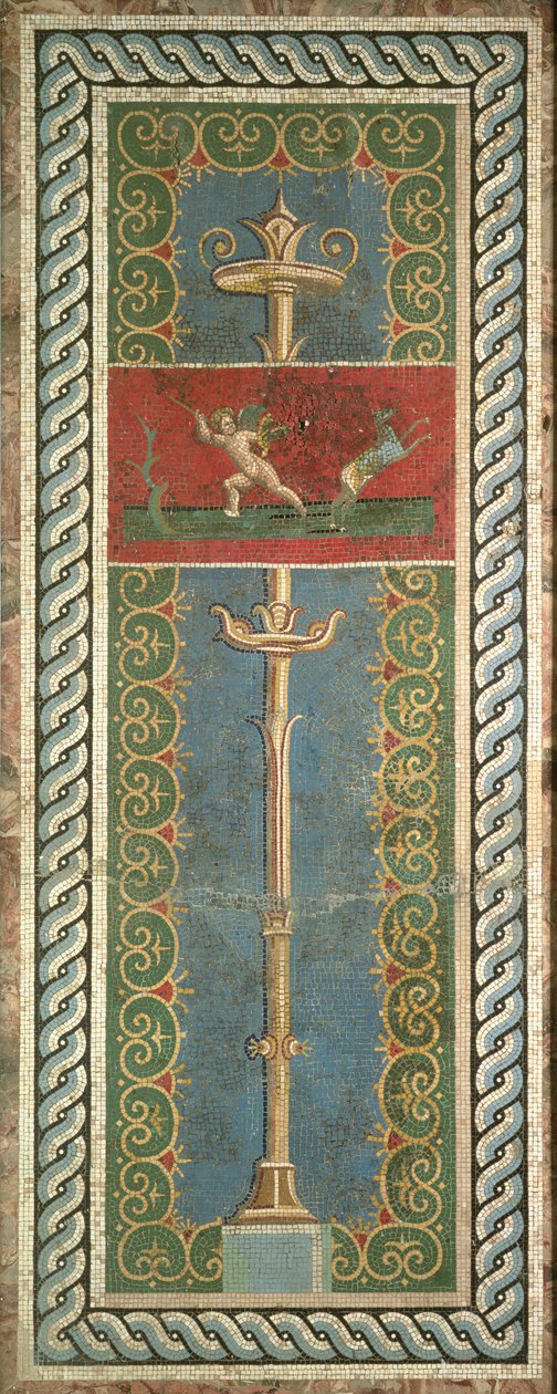 Kynttelikkö koriste-aiheella (mosaiikki) tekijältä Roman
