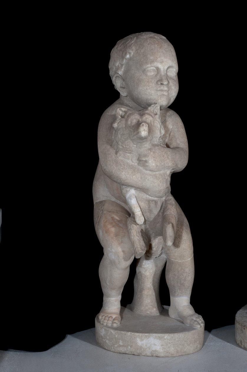 Lapsi koiran kanssa (marmori) tekijältä Roman