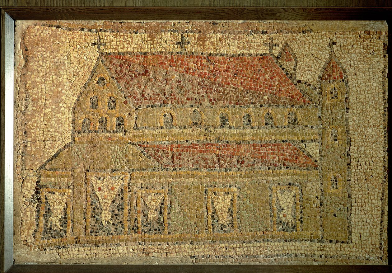 Kristillinen basilika, mosaiikkipäällyste, roomalainen aikakausi, 5. vuosisadan toinen puolisko (marmori, kalkkikivi, hiekkakivi ja keramiikka) tekijältä Roman