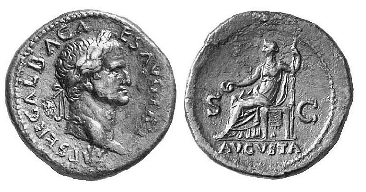 Rooman keisari Galban kolikko, 68-69 jKr (metalli) tekijältä Roman
