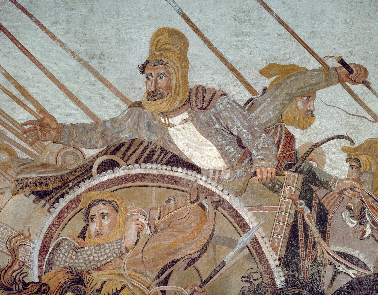 Darius III, Aleksanterin mosaiikki -mosaiikkiyksityiskohta vuodelta 154003 tekijältä Roman