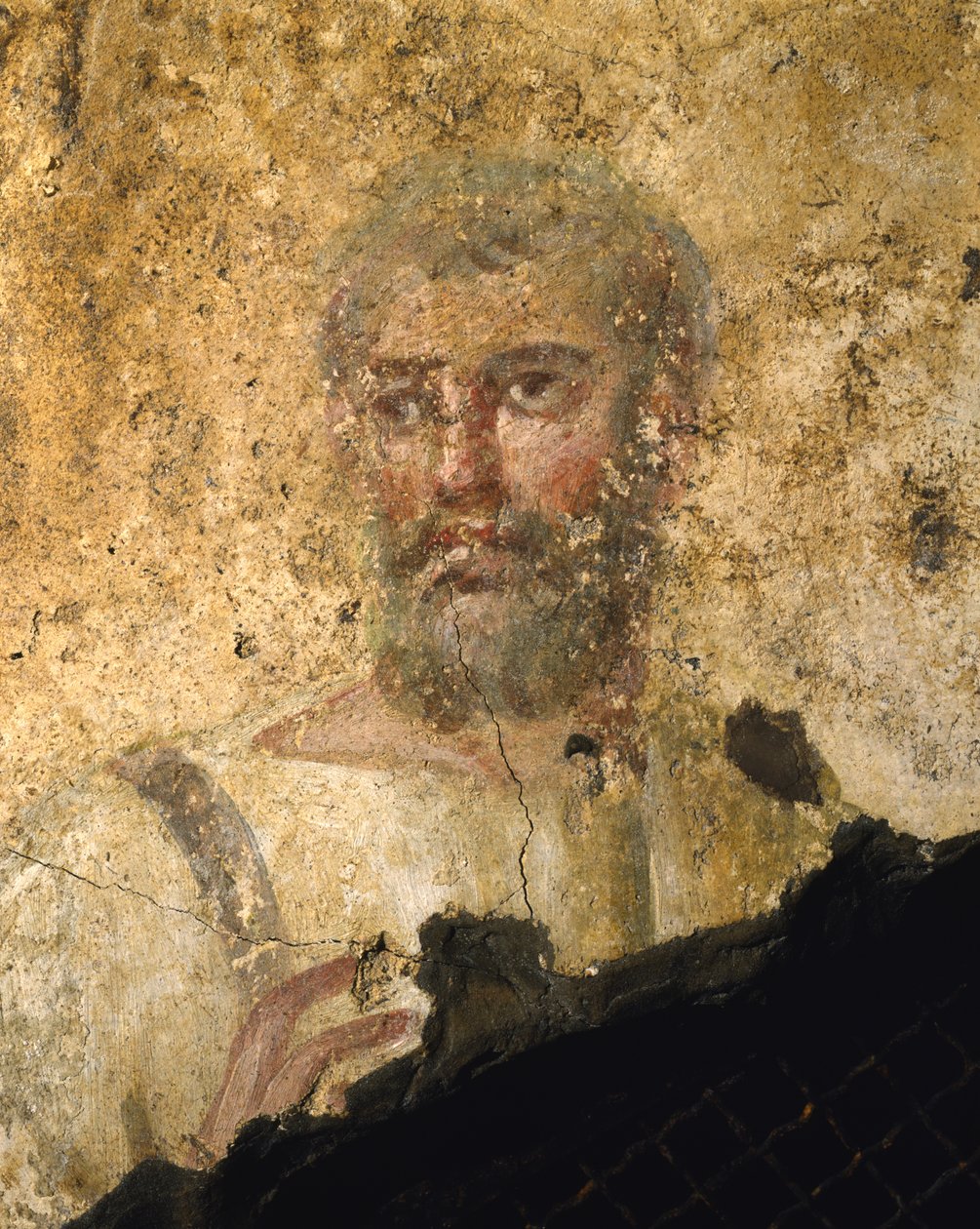 Yksityiskohta miehestä tunika-freskossa tekijältä Roman