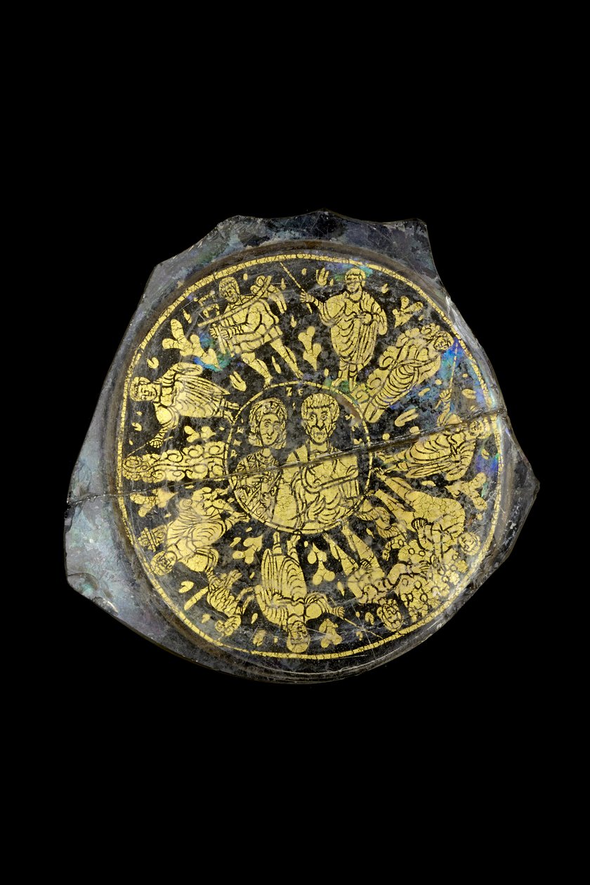 Kultainen kulhofragmentti, 4. vuosisata (lasi) tekijältä Roman