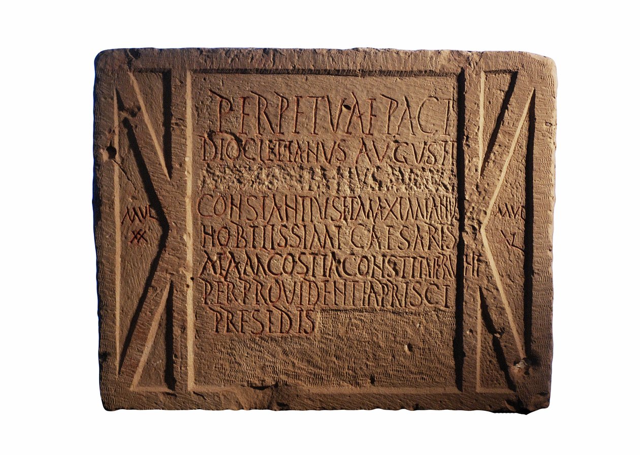 Kirjoitus roomalaisen armeijan postissa, Yotvata, Etelä-Negev, Israel, n. 297-303 jKr. tekijältä Roman
