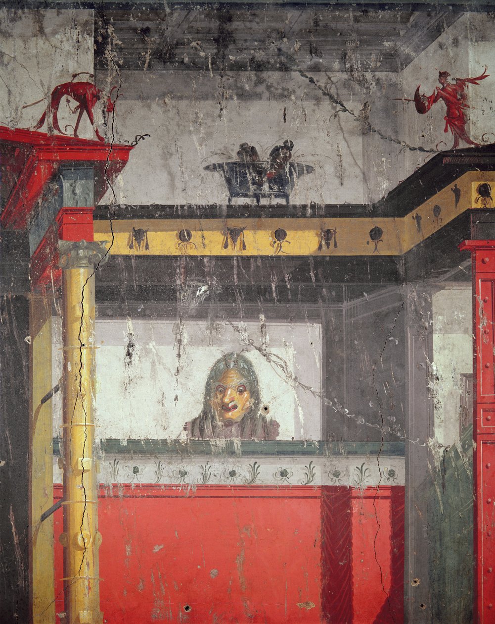 Sisäseinällä illusionistinen maalaus, 25 eKr. - 25 jKr. tekijältä Roman