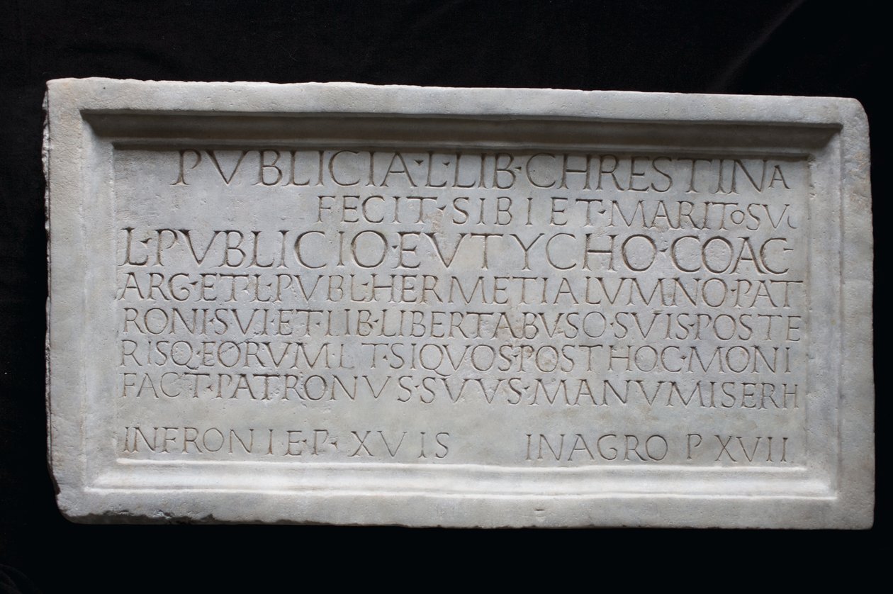 Muistomerkintä (marmori) tekijältä Roman
