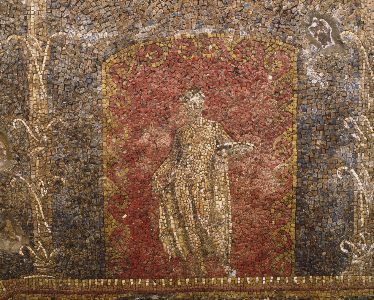 Mosaiikki vanhasta rakennuksesta Quirinale-kasarmin alapuolella Roomassa (mosaiikki) tekijältä Roman