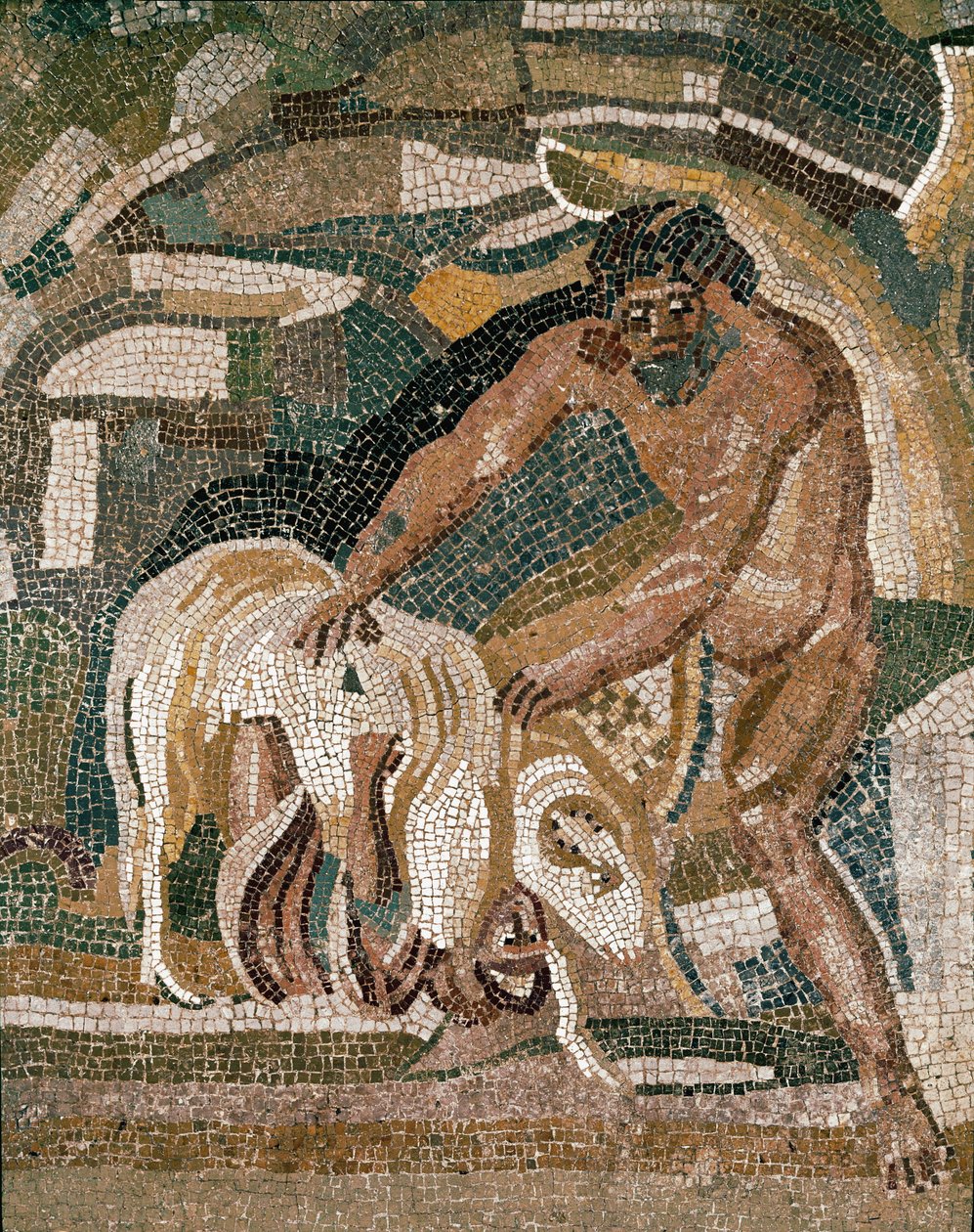 Polyphemus etsii Odysseusta piilossa lampaiden alle Villa di Baccanosta tekijältä Roman