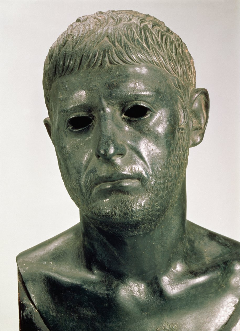 Tuntemattoman roomalaisen soturin muotokuva, 30s jKr (pronssi) tekijältä Roman