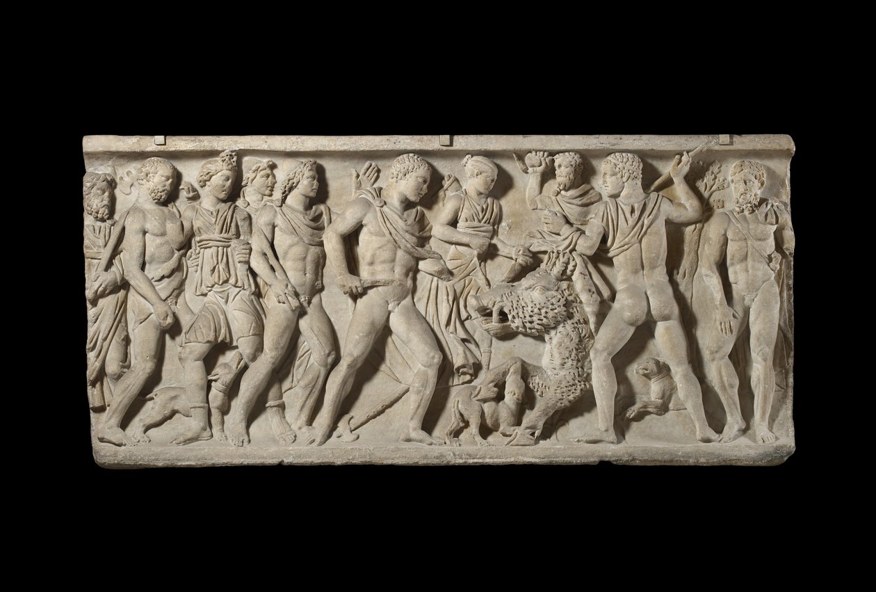 Reliefi sarkofagiin (marmori) tekijältä Roman