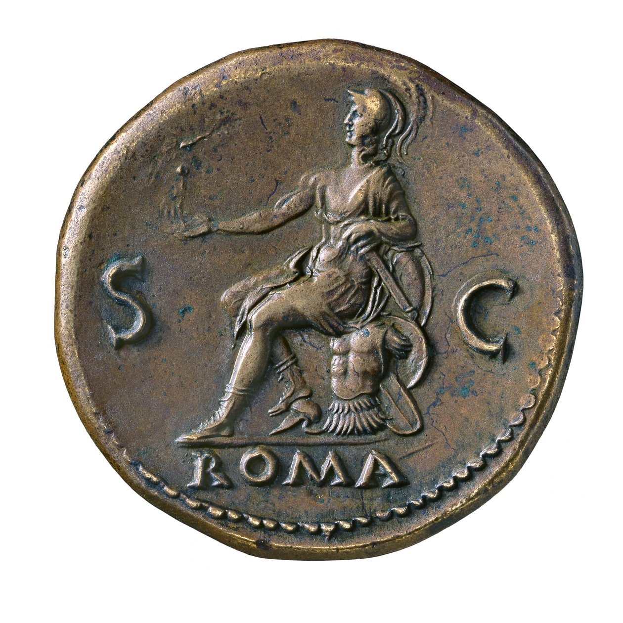 Rooman keisarillinen kolikko Roomasta, 65 jKr (orichalcum messinki) tekijältä Roman