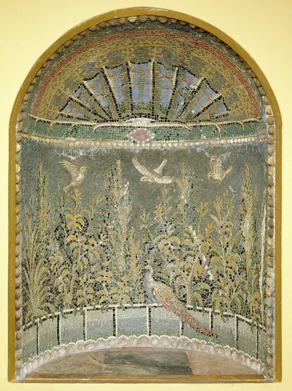 Roman Mosaic Fountain Niche, c1st AD (mosaiikki) tekijältä Roman