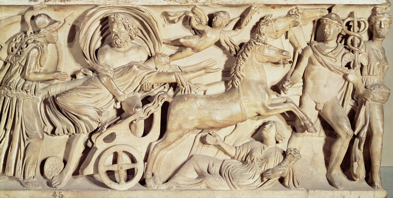 Sarkofagi, joka kuvaa Proserpinen raiskausta tekijältä Roman