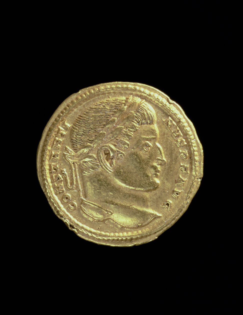 Constantinus I Suuren (jKr. 306-337) Solidus (kääntöpuoli) paljaalla rintakuvalla ja laakeriseppeleessä. Teksti: CONSTANTINVS P F AVG (kääntöpuoli katso 119151) tekijältä Roman