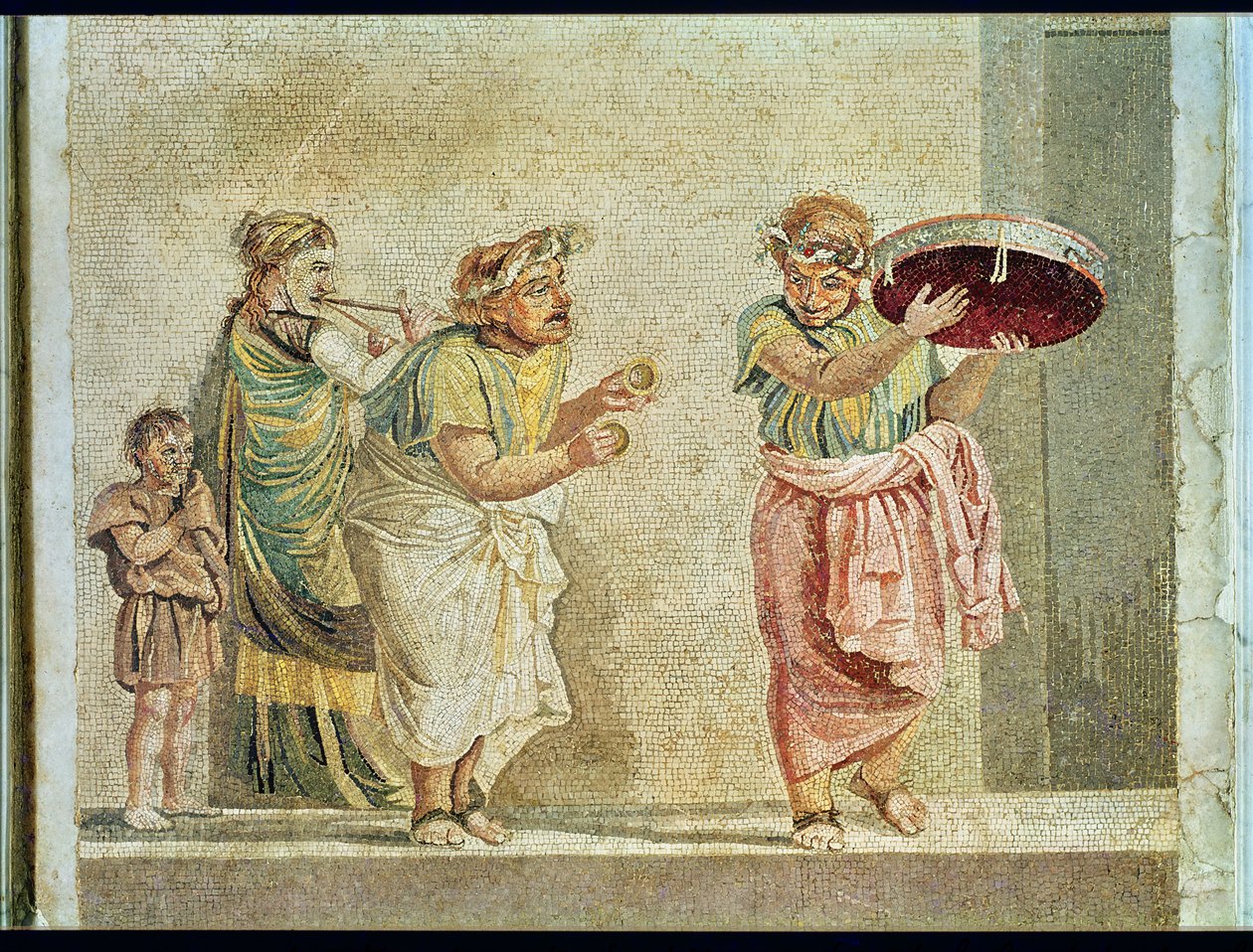 Katumuusikot, noin 100 eKr. (mosaiikki) tekijältä Roman