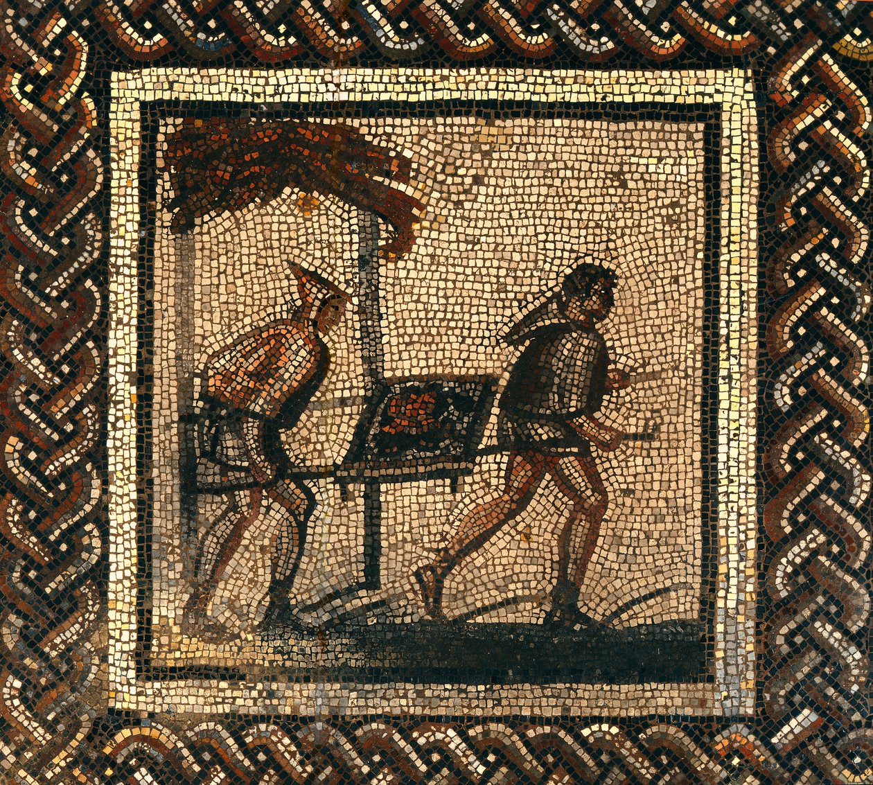 Lannan kuljetus Saint-Romain-en-Galista (mosaiikki) tekijältä Roman