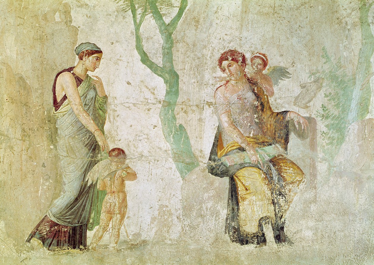 Eros saa rangaistuksen Afroditen läsnäollessa tekijältä Roman Imperial Period