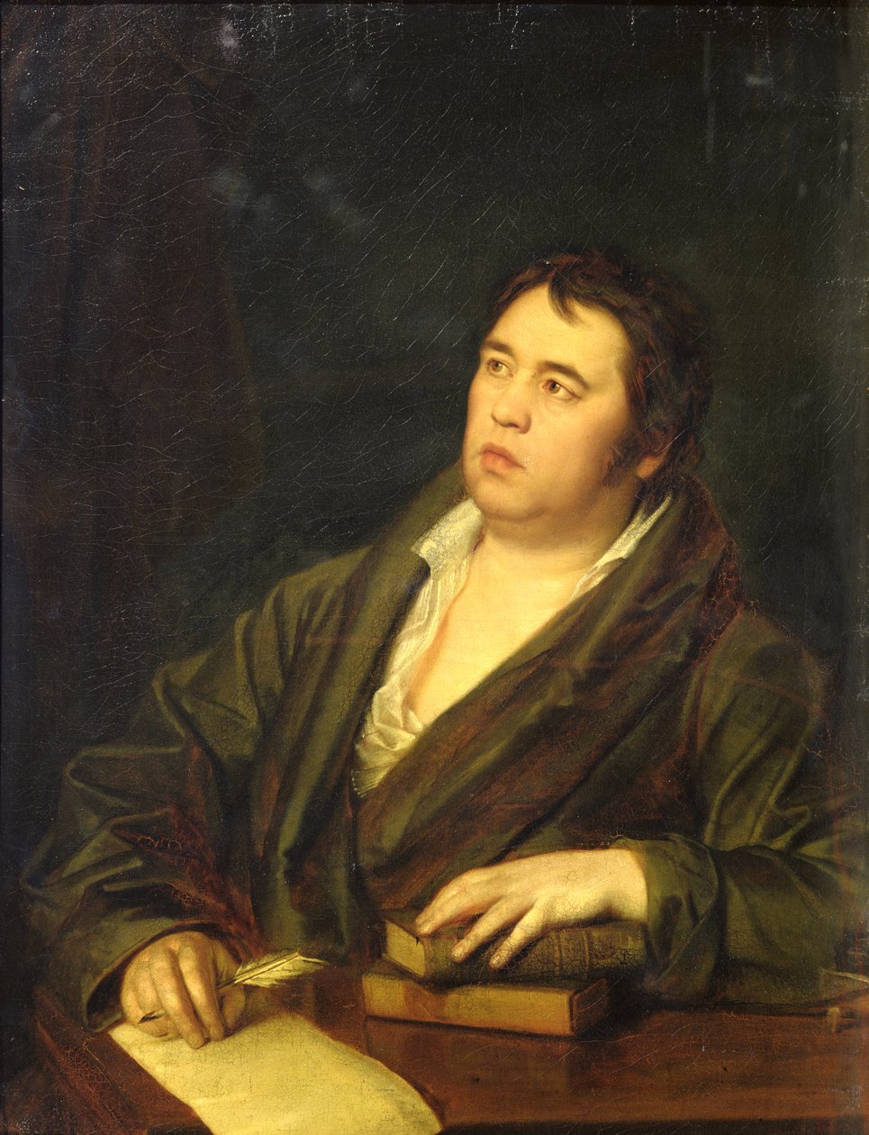 Runoilija Ivan A. Krylovin muotokuva, 1812 tekijältä Roman Maximovich Volkov