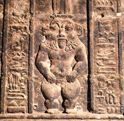 Bes, egyptiläinen kotijumala, roomalaiselta Mammisilta, noin 50 jKr tekijältä Roman Period Egyptian