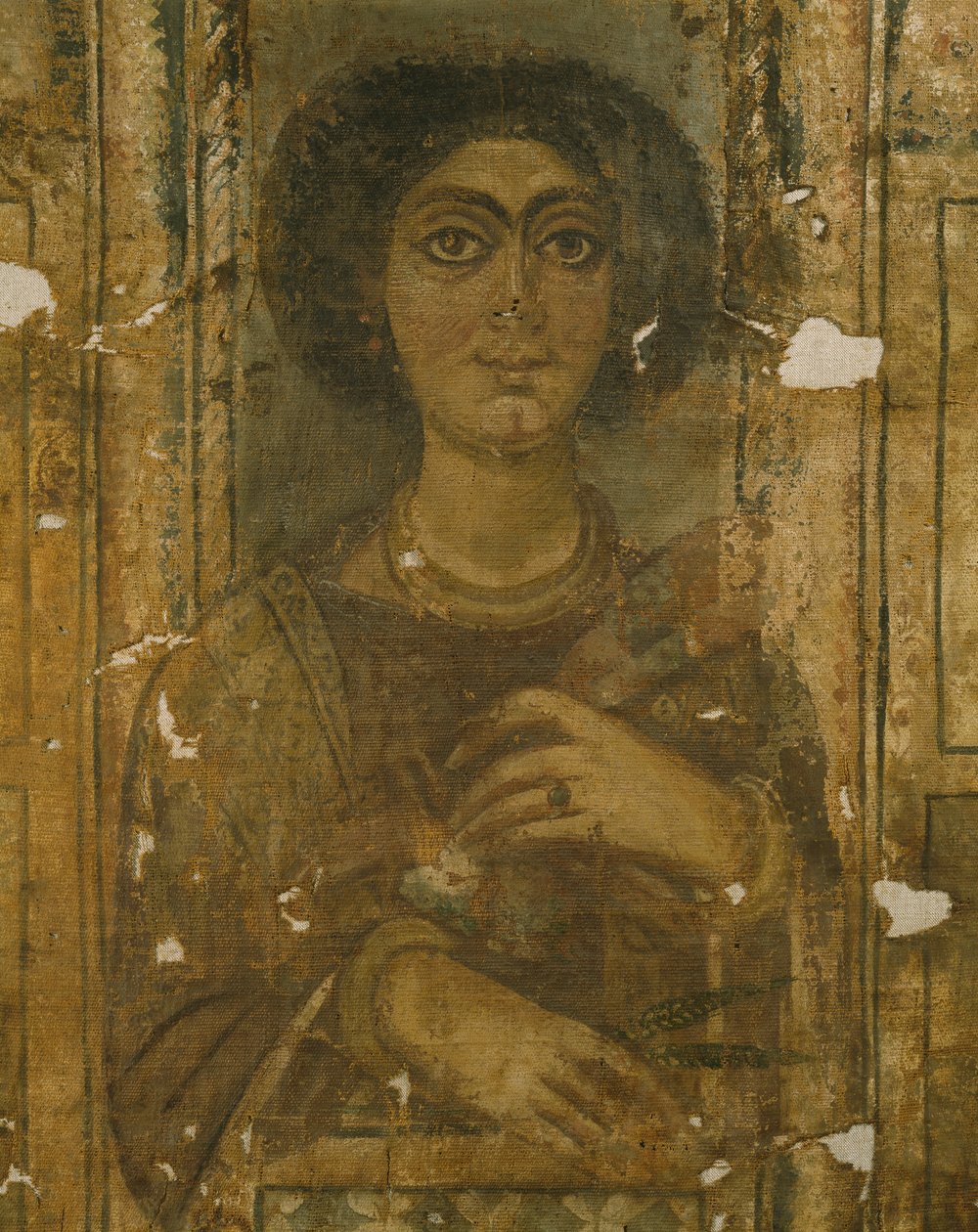 Naismuotokuva, 3. vuosisata jKr. (maalattu ja kullattu pellava) tekijältä Roman Period Egyptian