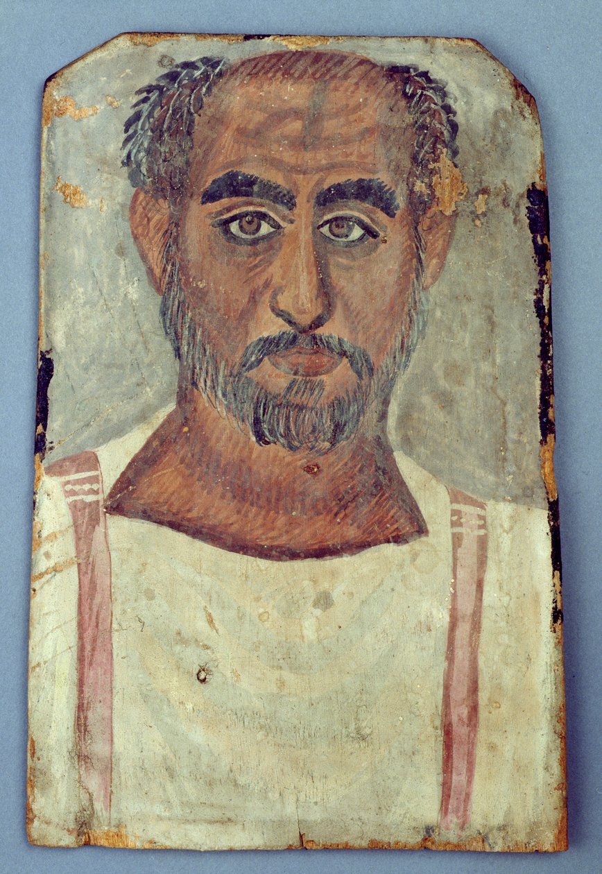 Miehen muumiomuotokuva, n. 250-300 jKr (tempera puulla) tekijältä Roman Period Egyptian