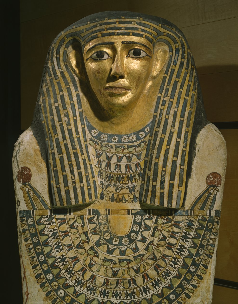 Imenhetep-sarkofagi, Touna el Gebel, 1. vuosisadalta eKr. - 1. vuosisadalta jKr., (maalattua ja kullattua viikunapuuta, kartonkia, stukkottua pellavaa) tekijältä Roman Period Egyptian