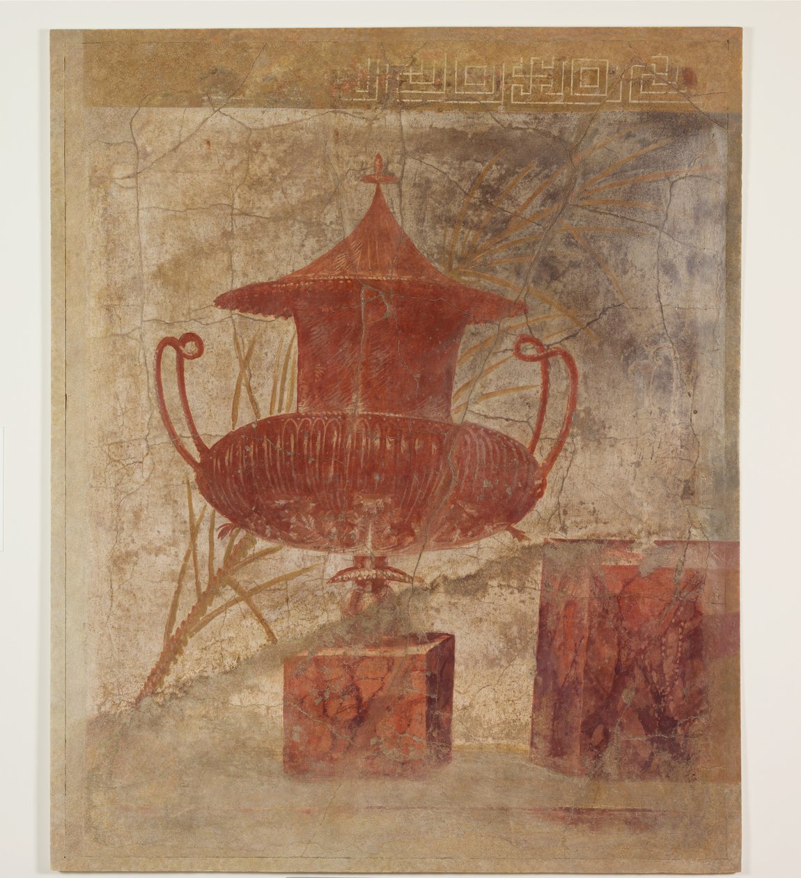 Seinämaalauksen fragmentti Boscorealen huvilan peristyleistä, noin 50–40 eaa. tekijältä Roman Republican Period