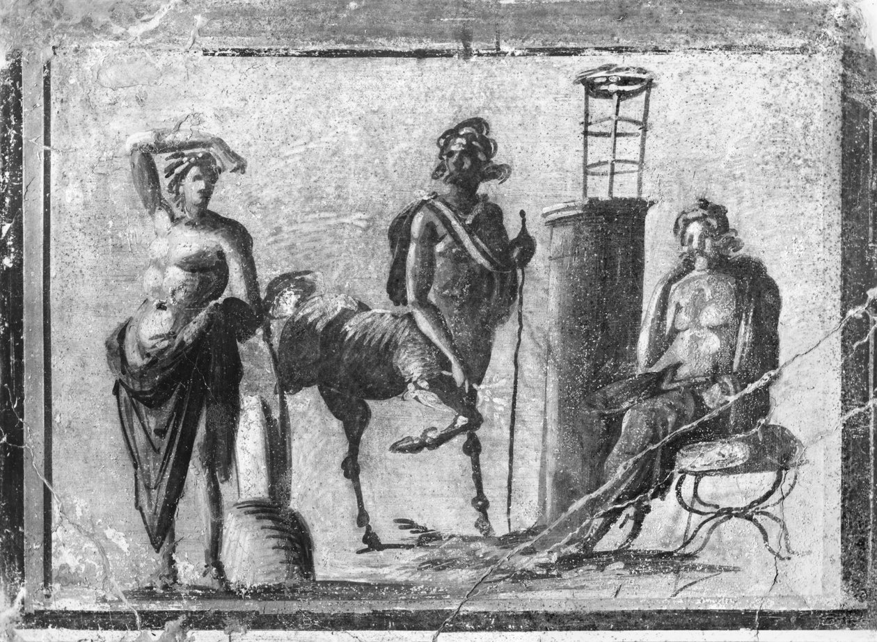 Apollo, Chiron ja Aesculapius, Pompejista tekijältä Roman Roman
